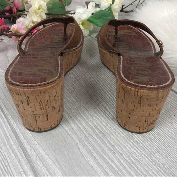 Sam Edelman Romy Cork Wedge Thong Sandals - Picture 5 of 6